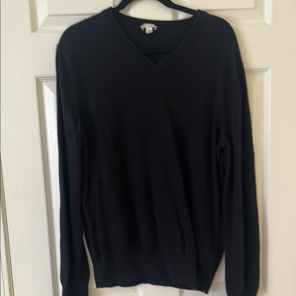 Gap cotton cashmere blend black vneck sweater